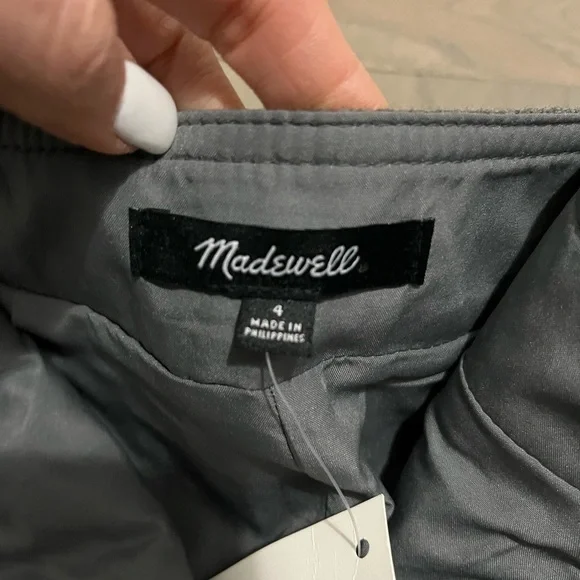 MADEWELL Fireside zip front skirt, NWT, size 4. Gray - Picture 6 of 9